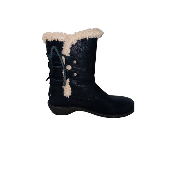 UGG Australia Akadia 1007760 Black Stout Suede Leather Lace Up Boots Sheerling 7 - Picture 14 of 16